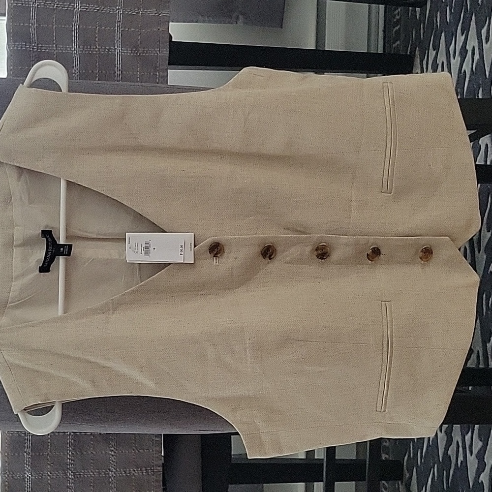 Banana Republic Vest, Size 18, Light Taupe/Pebble, NWT - Picture 2 of 10